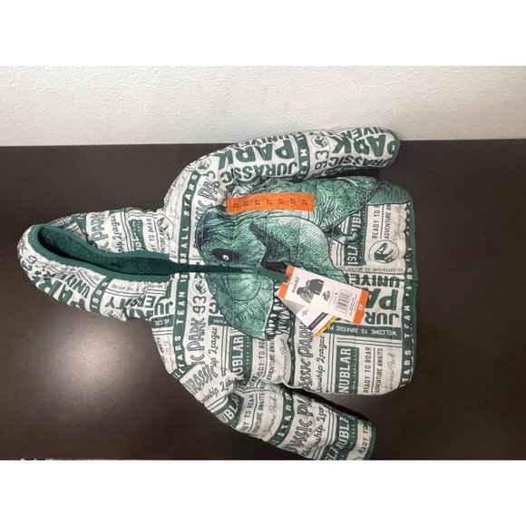 Jurassic Park Reversible Winter Jacket Green Toddler Size 2 Dinosaur - Picture 4 of 13